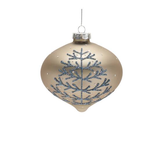 6ct. Champagne Glittered Mixed Ornaments